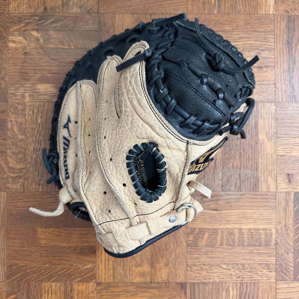 Mizuno Power Close Catcher Mitt Baseball Glove  Black Leather Left Hand 32.5 - Picture 2 of 9